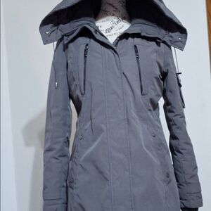 Vince Camuto Gray Hooded Trench Coat